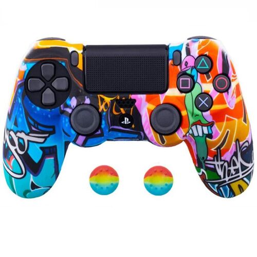Housse De Protection En Silicone Pour Manette Sony Playstation 4, Étui Fin Avec Poignées Pour Manette De Jeu Ps 4