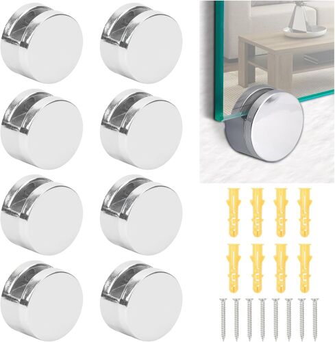 Mevronisshop-8 Pièces Miroir Clips En Alliage De Zinc, Support Mural Pour Miroir Et Verre De 3-7mm D'épaisseur, Avec 8 Vis En Acier Inoxydable Et 8 Chevilles