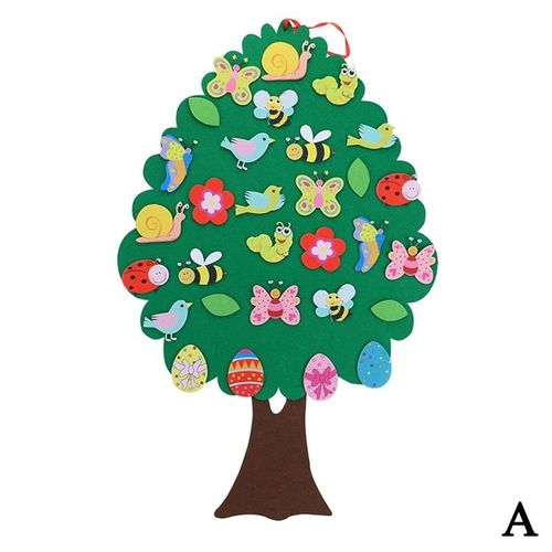 Pendentif Arbre De Noël En Feutre Pour Enfants, Décoration De Dessin Animé D'Insecte, Jouets De Décoration De Noël, Peinture Éducative D'Animaux De Pâques U1r2