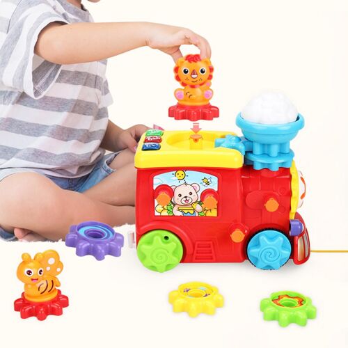 Engrenage De Train Animal De Dessin Animé, Assemblage À Faire Soi-Même, Jouet Éducatif, Ensemble Cadeau Pour Enfants