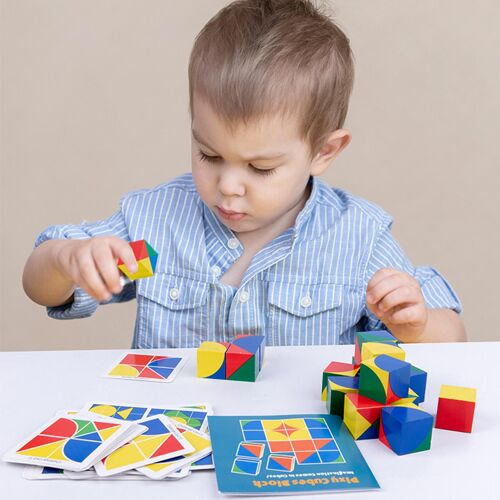 Bloc De Construction En Bois Multicolore Pour Enfants, Cube Éducatif, Jouet Cadeau