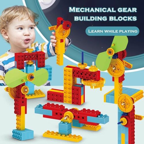 Blocs De Construction D'engrenages, 50 Pièces, Briques À Grosses Particules, Mécanique, Haute Technologie, Science, Marque Compatible Pour Enfants