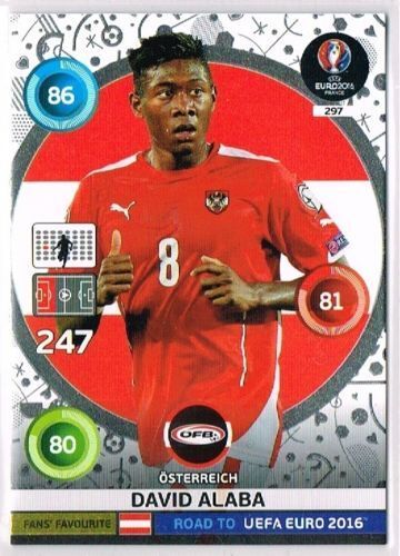  N°297 - David Alaba - Fans'favourite - Autriche - Road To Euro 2016 - Uefa Euro 2016 