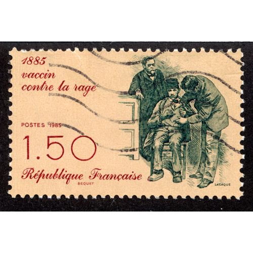 Timbre : 1985 Vaccin Contre La Rage,République Française,Postes,1,50
