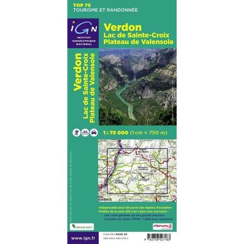 Carte Ign Verdon Lac De Ste Croix 1/75 000
