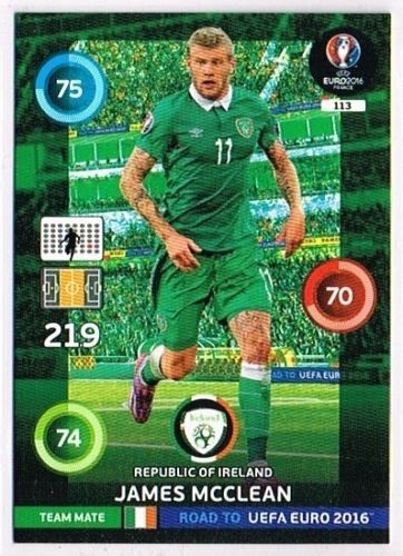 N°113 - James Mcclean - Irlande - Road To Euro 2016 - Uefa Euro 2016 