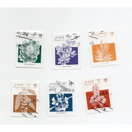 Sahara Occidental- Lot De 6 Timbres Oblitérés- Flore