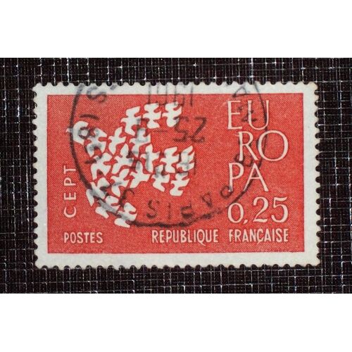 France N° 1309 Oblitéré De 1961 - 25c Rouge « Europa »