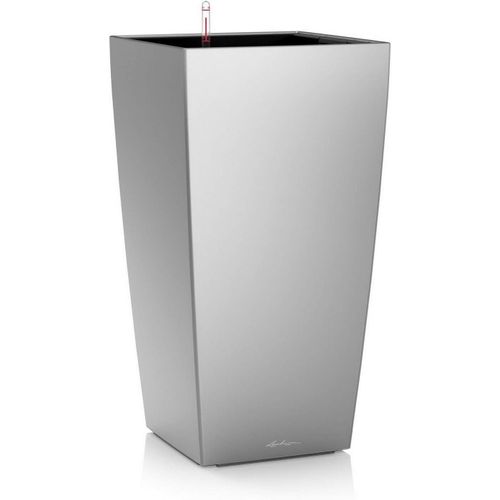 Mevronisshop-Pot De Fleurs D'interieur ¿ Premium Cubico ¿ Réserve D'eau Intégrée ¿ Coloris Argent ¿ 30 X 30 X 56 Cm