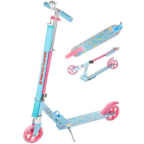 Trottinette Lilliana Roues Led 145 Mm Raven Enfant Mixte Glisse Urbaine Menthe/Rose