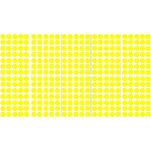 Lot Gommettes Autocollantes 350 Rondes Jaune 2cm Carte Scrapbooking