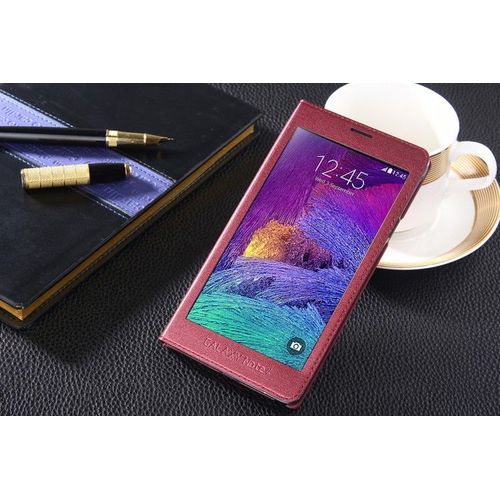 Coque Etui Housse Rouge Red Samsung Note 4 Etui À Rabat Case Bumper Hot Windows