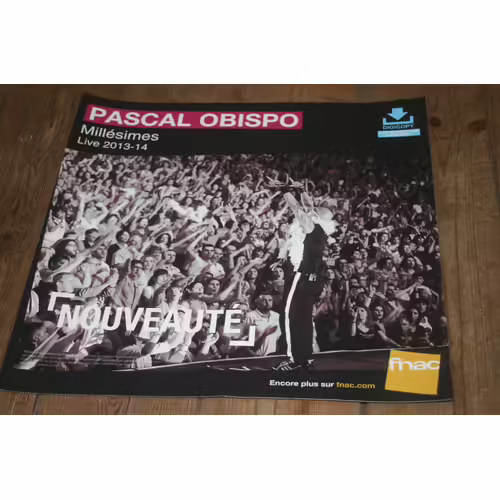 Plv Souple 30x30cm Pascal Obispo Millésimes - Live 2013/2014 / Magasins Fnac