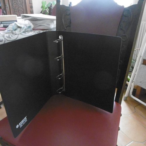 Classeur Celloderme 4 Anneaux En U 35mm Dos 40mm 265x320mm Esselte Dataline 25936 Noir