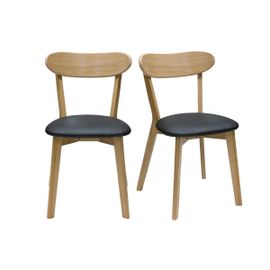 Chaises Vintage En Bois Clair Chêne Et Noir (Lot De 2) Dove