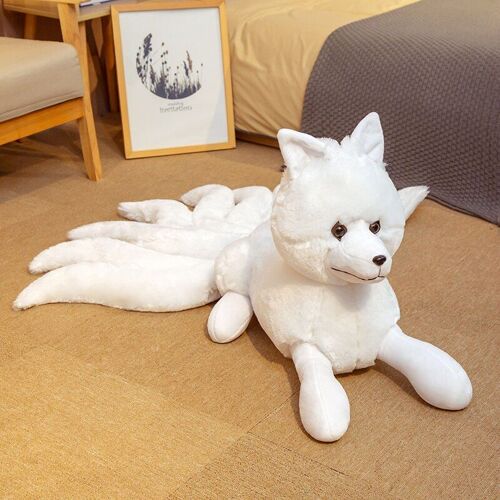 Peluche De Renard À Neuf Queues Pour Filles, Simulation Amusante Et Créative, Animaux En Peluche, Poupées Kitsune, Jouets Blancs Et Rouges, Cadeaux Pour Filles