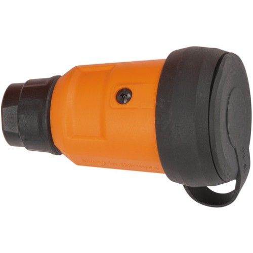 Prise électrique avec clapet - 16 A - 2P+T - orange BRENNENSTUHL