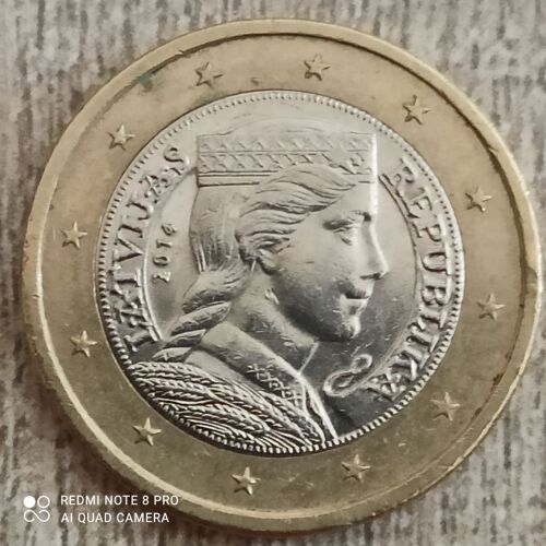Pièce Rare De 1 Euro De La Républika Latvijas De 2014