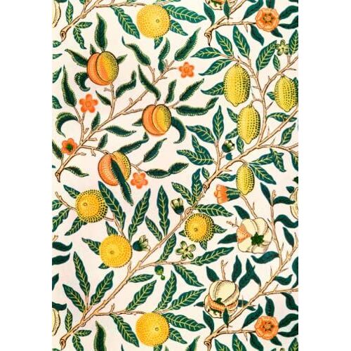 Notebook: Lined Vintage Cover Notebook For Writing: Vintage Design: Fruit Or Pomegranate By William Morris