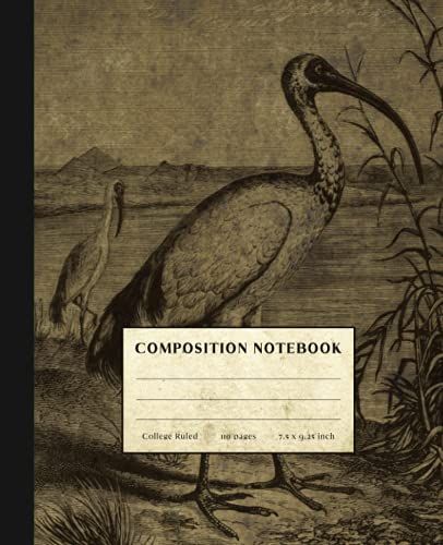 Ibis Composition Notebook: Vintage Style Composition Notebook. College Ruled Paper For Home School College Or Work. Gift For Students & Teachers