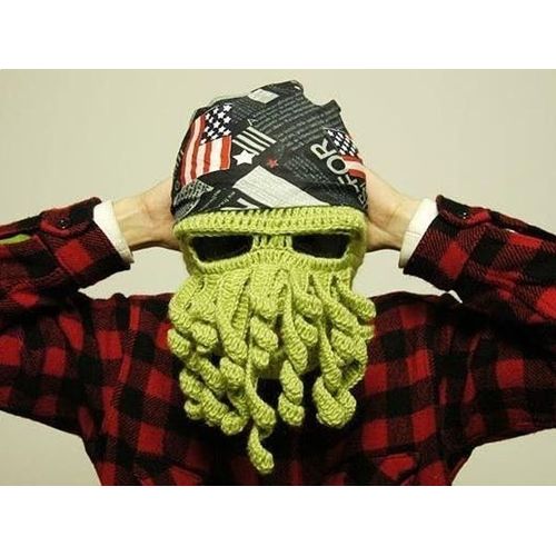 Masque Cagoule Pieuvre À Tentacules Pour Déguisement Vert