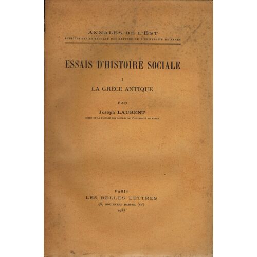  Essais D'histoire Sociale. La Grèce Antique 