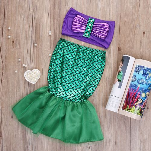 Robe Cosplay Queue De Sirène Pour Filles, Tenue De Princesse Ariel, Déguisement Pour Enfants