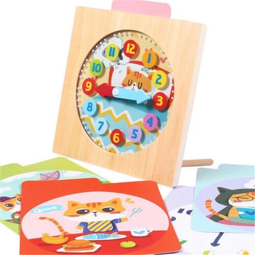 Horloge En Bois Montesorri Pour Enfant, Pendule Cognitive Colorée Pour Les Touts Petits, Donne L'heure Les Minutes Et Les Secondes, Outil D'enseignement Préscolaire
