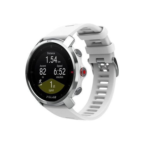 Polar Grit X - Blanc/argent - montre de sport avec bracelet - silicone - blanc - taille du bracelet : S - affichage 1.2" - Bluetooth - 64 g