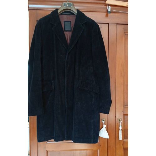 Manteau Springfield Homme Velours Côtelé Noir Coupe Classique. Tl.