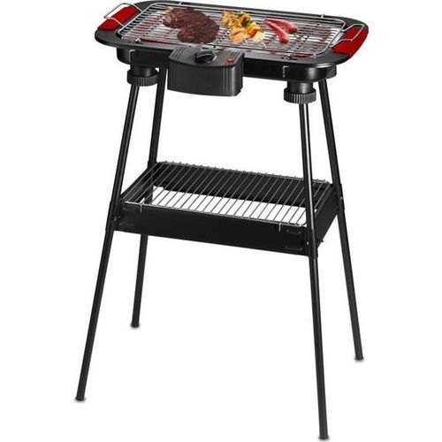 Barbecue Sur Pied Électrique 2000w Rouge Noir