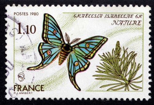 Timbre France Yvert No 2089 Papillon, Graellsia Isabellae Gr,France,Postes,1,10