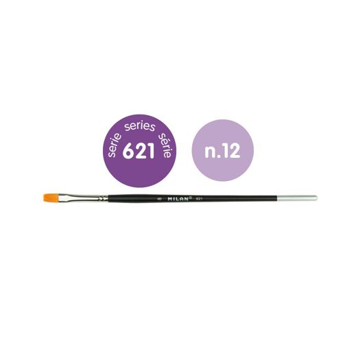 Sachet 6 Pinceaux 'premium Synthetic' Plats Manche Court Série 621 Nº 12