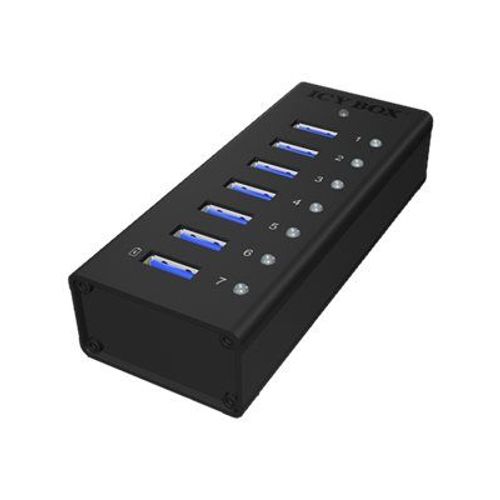 ICY BOX IB-AC618 - Concentrateur (hub) - 7 x SuperSpeed USB 3.0 - de bureau