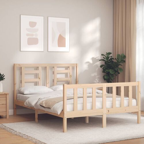 vidaXL Cadre de lit avec tête de lit 140x200 cm bois massif