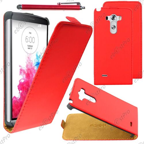 ebestStar ® Housse Coque Etui en PU cuir à rabat ultra fine (SLIM case) pour LG G3 D855, Couleur Rouge + Stylet + Film protection d'écran