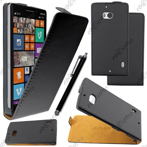 ebestStar ® Housse Coque Etui en PU cuir à rabat ultra fine (SLIM case) pour Nokia Lumia 930, Couleur Noir + Stylet + Film protection d'écran
