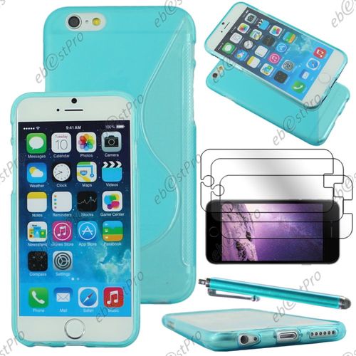 Ebeststar ® Housse Etui Coque Silicone Gel Motif S-Line Protection Souple Pour Apple Iphone 6 Plus Écran 5,5", Couleur Bleu + Stylet 3 Film