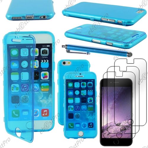 Ebeststar ® Housse Etui Coque Portefeuille Livre Silicone Gel Pour Apple Iphone 6 Plus Écran 5,5", Couleur Bleu + Stylet 3 Film
