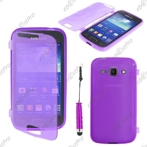 ebestStar ® Housse Etui Coque Portefeuille Livre Silicone Gel pour Samsung Galaxy Ace 3 GT-S7270, S7272, S7275, Couleur Violet + Mini Stylet + Film protection d'écran