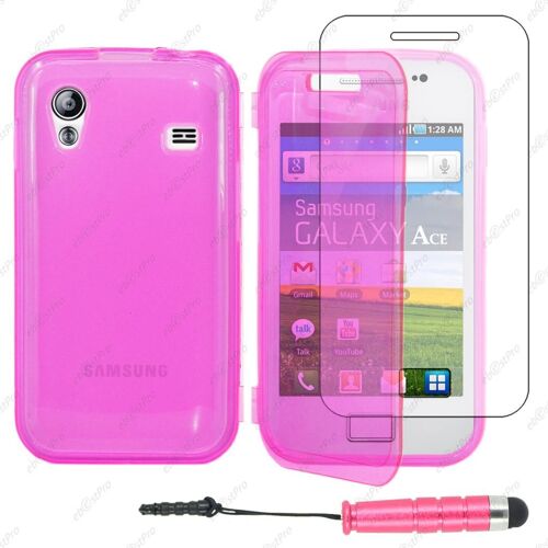 ebestStar ® Housse Etui Coque Portefeuille Livre Silicone Gel pour Samsung Galaxy Ace S5839i, S5830, S5830i, Couleur Rose + Mini Stylet + Film protection d'écran