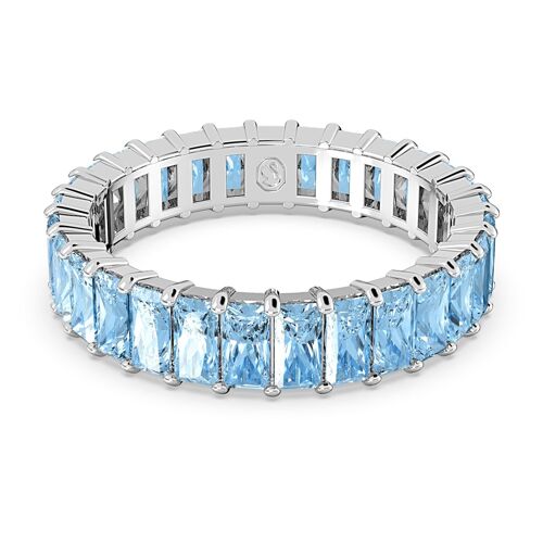 Bague Matrix, Taille Baguette, Bleues, Métal Rhodié