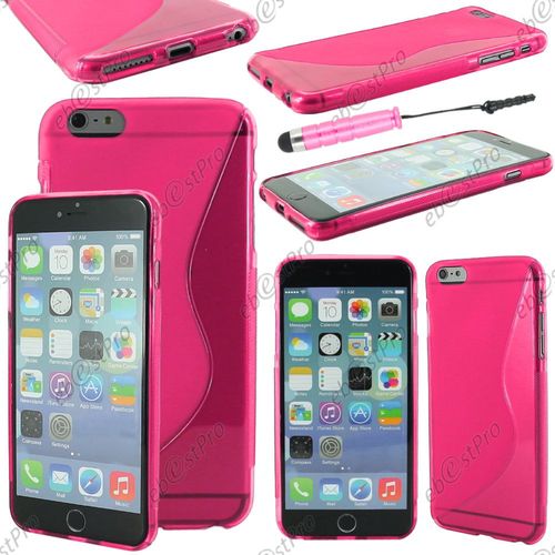 Ebeststar ® Housse Etui Coque Silicone Gel Motif S-Line Protection Souple Pour Apple Iphone 6 Plus Écran 5,5", Couleur Rose + Mini Stylet + Film Protection D'écran