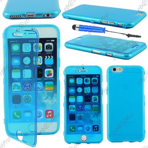 Ebeststar ® Housse Etui Coque Portefeuille Livre Silicone Gel Pour Apple Iphone 6 Plus Écran 5,5", Couleur Bleu + Mini Stylet + Film Protection D'écran