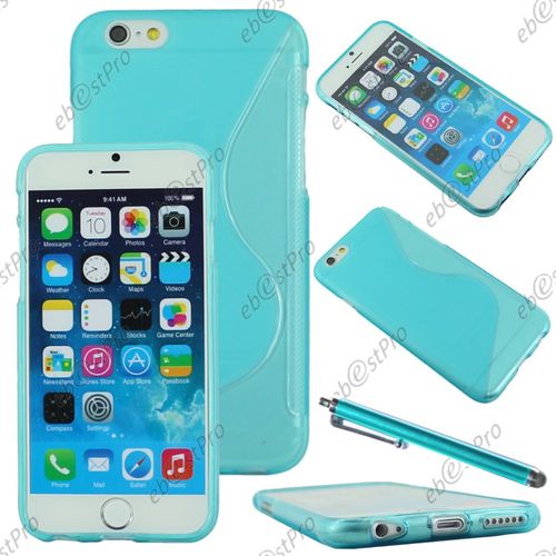 Ebeststar ® Housse Etui Coque Silicone Gel Motif S-Line Protection Souple Pour Apple Iphone 6 Plus Écran 5,5", Couleur Bleu + Stylet + Film Protection D'écran