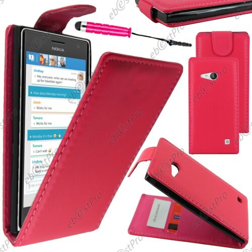 ebestStar ® Housse Coque Etui Simili Cuir à Rabat vertical pour Nokia Lumia 735 730 dual, Couleur Rose + Mini Stylet + Film protection d'écran