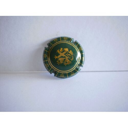Capsule De Champagne Dragon Doré Sur Fond Vert