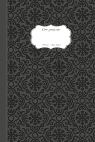 Dark Tulip Composition Notebook College Ruled: Simple Elegant Dark Tulip Composition Notebook College Ruled, Composition Notebook Vintage Dark Tulip Pattern 140 6x9 College Ruled Pages