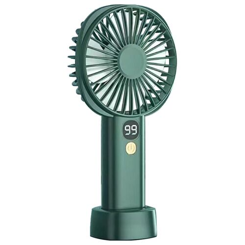 Ventilateur électrique de bureau à affichage numérique, Mini ventilateur portatif à vent fort, Rechargeable par USB, 5 vitesses, créatif, Durable pour intérieur et extérieur