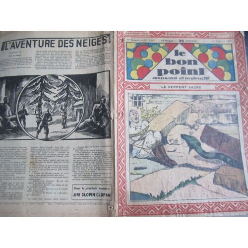 Le Bon Point Amusant Et Instructif N° 1263 : Le Serpent Sacré. 1937